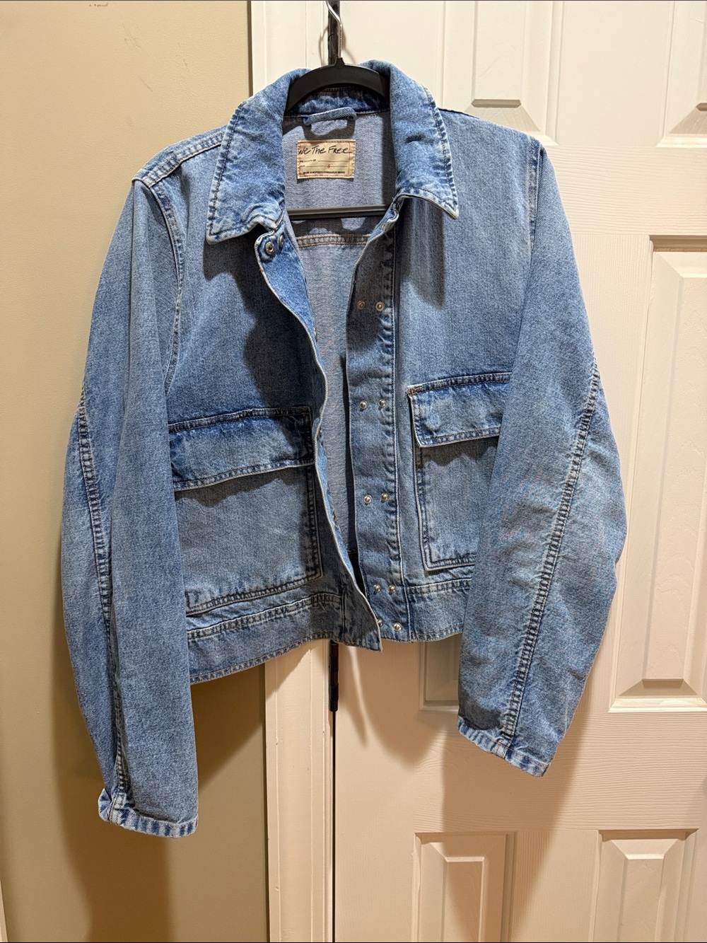 We The Free Light Blue Denim Boxy Jean Jacket